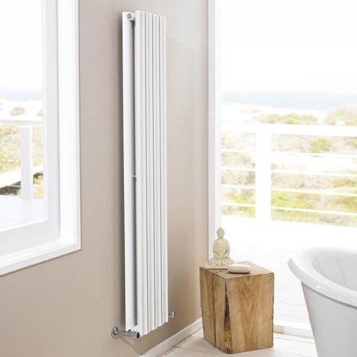 Larger image of Hudson Reed Ripple Vertical Double Panel Radiator. 1500x280 (White).