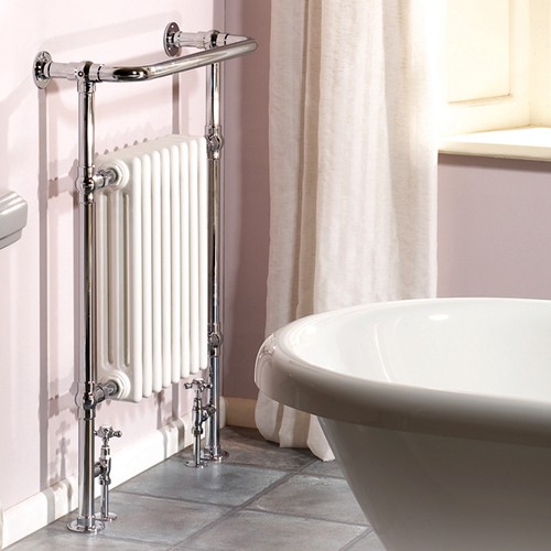 Example image of HR Traditional Marquis heated towel rail (chrome). 640x945mm. 3520 BTU
