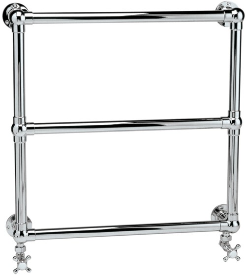 Larger image of HR Traditional Empress heated towel rail (chrome). 660x660mm. 850 BTU.