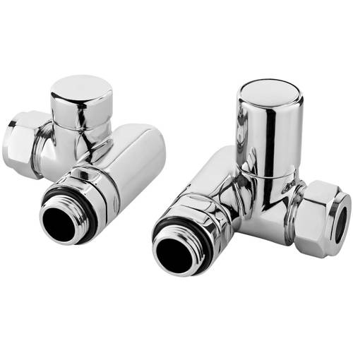 Hudson Reed Towel Rails Corner Dual Fuel Radiator Valves Pack (Pair, Chrome).