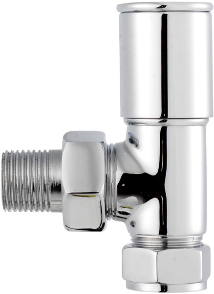 Larger image of Towel Rails Modern Angled Radiator Valves (Pair).