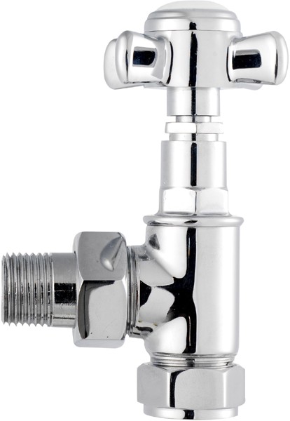 Ultra Towel Rails Victorian Crosshead Angled Radiator Valves (Pair).