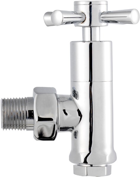 Larger image of Towel Rails X Head Modern Angled Radiator Valves (Pair).