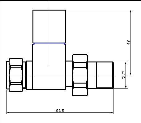 Technical image of HR Series 401 heated towel rail (chrome). 600x900mm. 1400 BTU