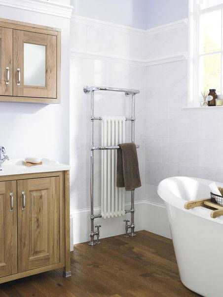 Example image of Hudson Reed Radiators Brampton Heated Towel Rail 1500x575 (Chrome).
