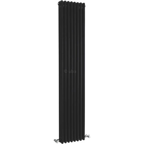 Larger image of Hudson Reed Colosseum Triple Column Radiator (Black). 381x1800mm.