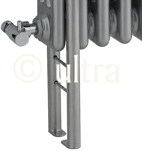Example image of Hudson Reed Colosseum 4 x Floor Mounting Colosseum Radiator Legs (Silver).