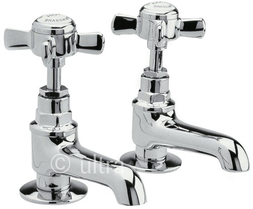 Larger image of Nuie Beaumont Long Nose Bath taps (Pair, Chrome)