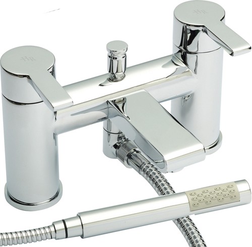 Larger image of Hudson Reed Icon Bath Shower Mixer Tap With Shower Kit (Chrome).