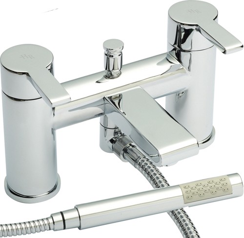 Larger image of Hudson Reed Icon Bath Shower Mixer Tap With Shower Kit (Chrome).