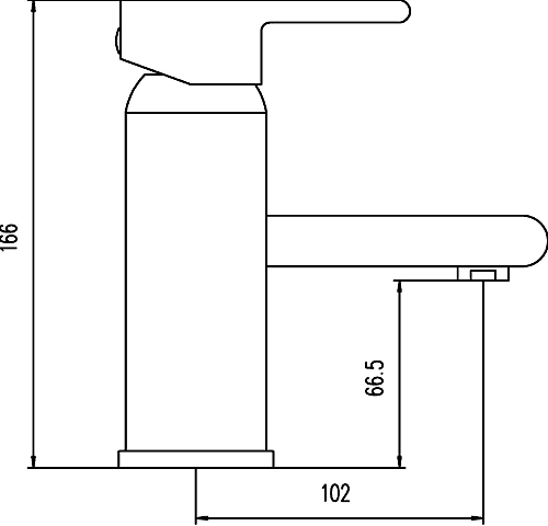 Technical image of Hudson Reed Icon Basin Tap (Chrome).