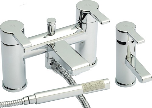 Larger image of Hudson Reed Icon Basin & Bath Shower Mixer Tap Set (Free Shower Kit).