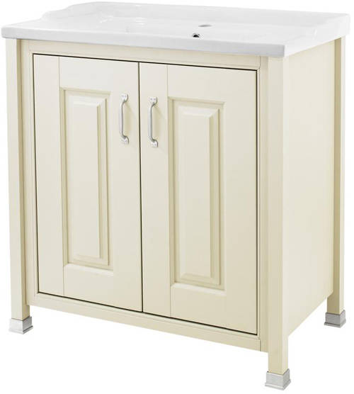 Example image of Old London Furniture 800mm Vanity & 600mm WC Unit Pack (Ivory).