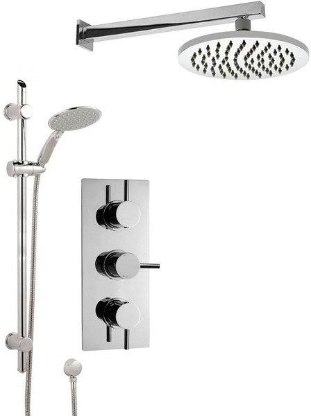 Larger image of Crown Showers Shower Set With Round Handset & Round Head (200mm).