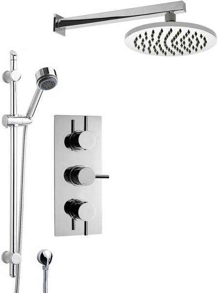 Larger image of Crown Showers Shower Set With Round Handset & Round Head (200mm).