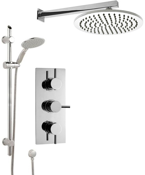 Larger image of Crown Showers Shower Set With Round Handset & Round Head (300mm).