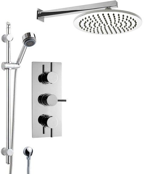 Larger image of Crown Showers Shower Set With Round Handset & Round Head (300mm).