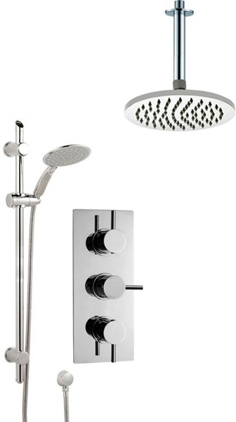 Larger image of Crown Showers Shower Set With Round Handset & Round Head (200mm).
