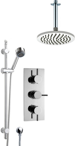 Larger image of Crown Showers Shower Set With Round Handset & Round Head (200mm).