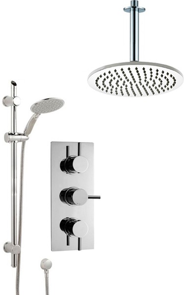 Larger image of Crown Showers Shower Set With Round Handset & Round Head (300mm).
