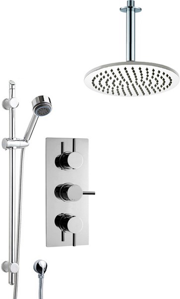 Larger image of Crown Showers Shower Set With Round Handset & Round Head (300mm).