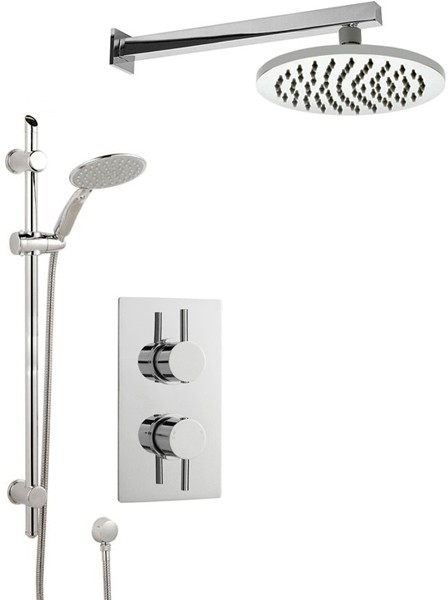 Larger image of Crown Showers Shower Set With Round Handset & Round Head (200mm).