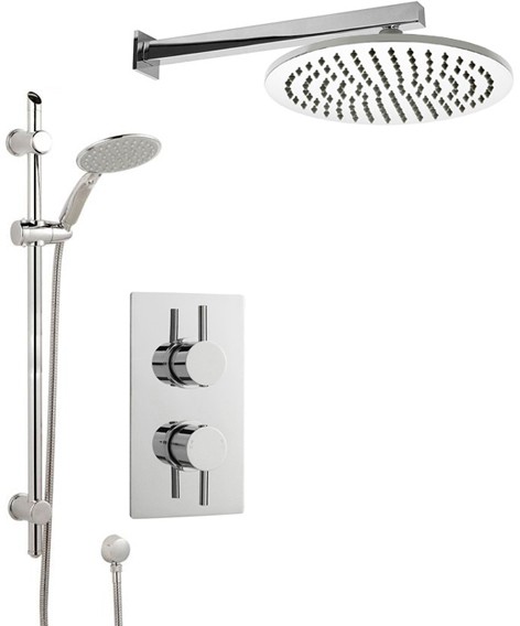 Larger image of Crown Showers Shower Set With Round Handset & Round Head (300mm).