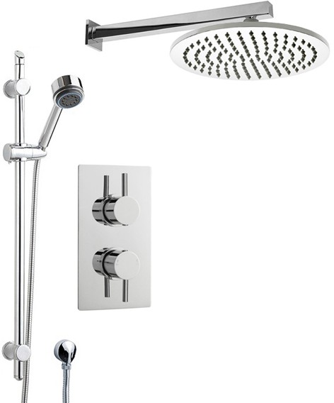 Larger image of Crown Showers Shower Set With Round Handset & Round Head (300mm).