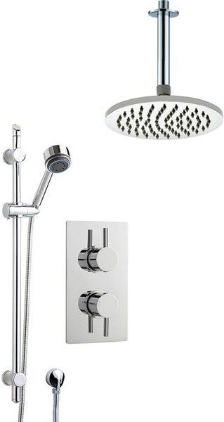 Larger image of Crown Showers Shower Set With Round Handset & Round Head (200mm).