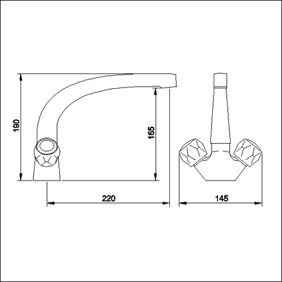 Technical image of Kitchen White mono sink mixer