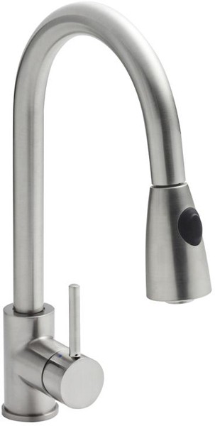 Larger image of Kitchen Pull Out Spray Kitchen Tap (Brushed Steel).