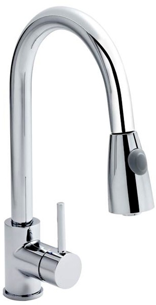 Larger image of Kitchen Pull Out Spray Kitchen Tap (Chrome).