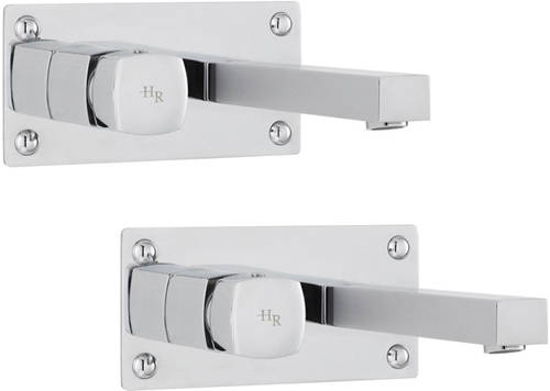 Larger image of Hudson Reed Kia Wall Mounted Bath & Basin Filler Tap Pack (Chrome).