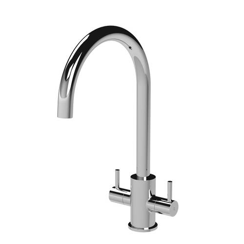 Nuie Lachen Mono Kitchen Tap With Dual Handles (Chrome).