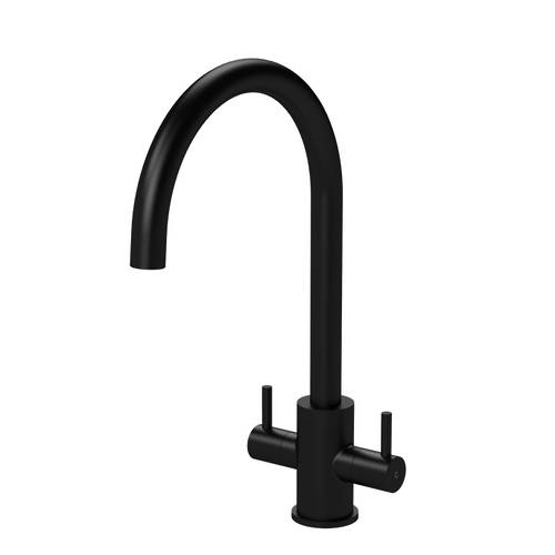 Nuie Black Lachen Mono Kitchen Tap With Dual Handles (Matt ).