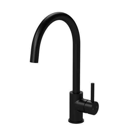 Nuie Black Lachen Mono Kitchen Tap With Lever Handle (Matt ).