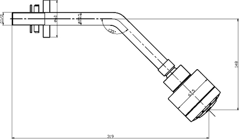 Technical image of Hudson Reed Kristal Triple Thermostatic Shower Valve, Slide Rail & Fixed Head.