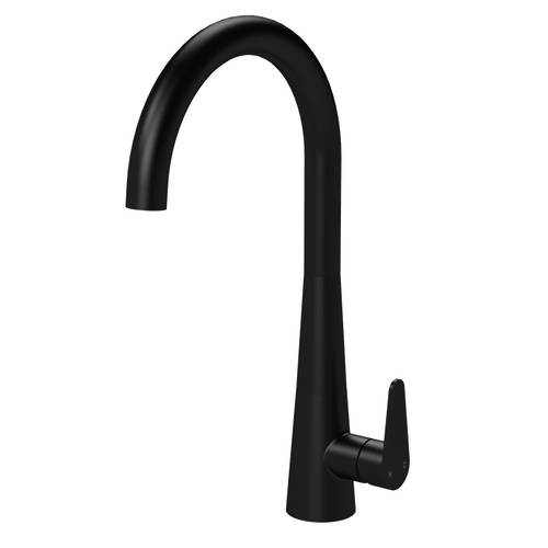 Nuie Black Samir Mono Kitchen Tap With Lever Handle (Matt ).