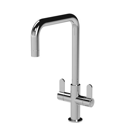 Nuie Kosi Mono Kitchen Tap With Dual Handles (Chrome).