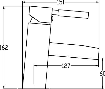 Technical image of Ultra Lagoon Waterfall Basin Tap (Chrome).