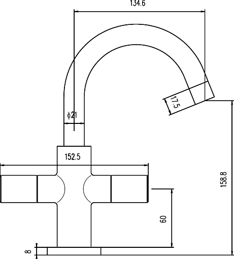 Technical image of Ultra Laser Basin Mixer & Bath Filler Tap Set (Chrome).