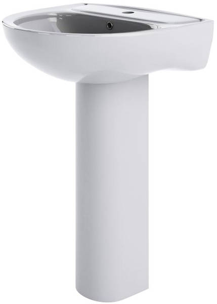 Example image of Nuie Lawton Compact Suite With Toilet, 550mm Basin & Full Pedestal (1TH).