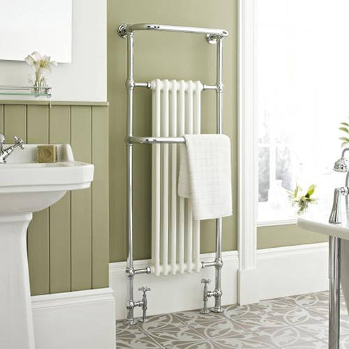 Hudson Reed White Hr Traditional Brampton Traditional Towel Radiator H1500 X W575 (Chrome).