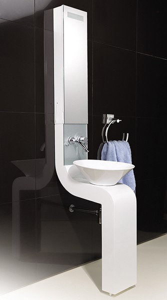 Larger image of Hudson Reed Sass Vanity Unit With Cabinet, Basin & Tap (White).  250x2010mm.
