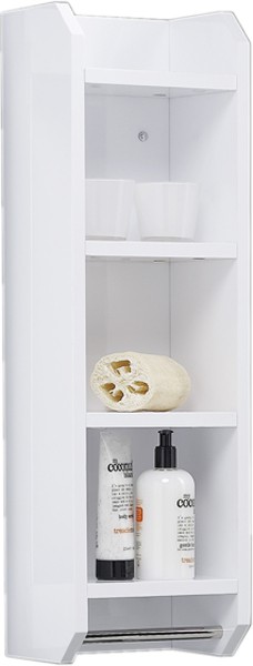 Larger image of Hudson Reed Ellipse Bathroom Shelves Unit (White).  Size 250x800mm.
