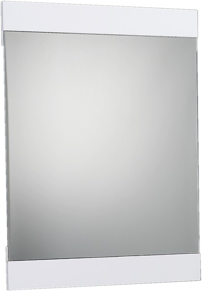 Larger image of Hudson Reed Ellipse Bathroom Mirror With White Frame.  Size 600x800mm.