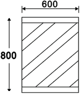 Technical image of Hudson Reed Ellipse Bathroom Mirror With White Frame.  Size 600x800mm.