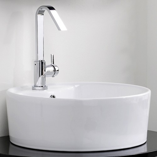 Larger image of Hudson Reed Sphere Round Freestanding Ceramic Basin. 620mm Diameter.