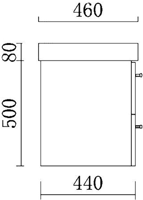 Technical image of Hudson Reed Grove Wall Hung Vanity Unit With Ceramic Top (Walnut).