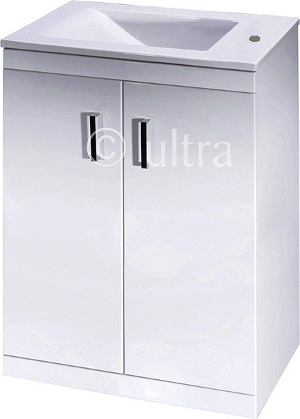 Larger image of Ultra Liberty Vanity Unit With Reversible Basin (White). 550x800x330mm.
